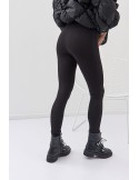 Smooth leggings with wide elastic, black 01671 - Online store - Boutique